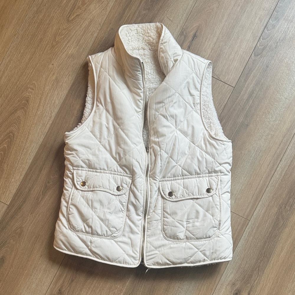 Cream Quilted Vest